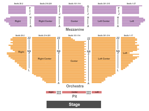 Hollywood Pantages Theatre Shucked Seating Chart